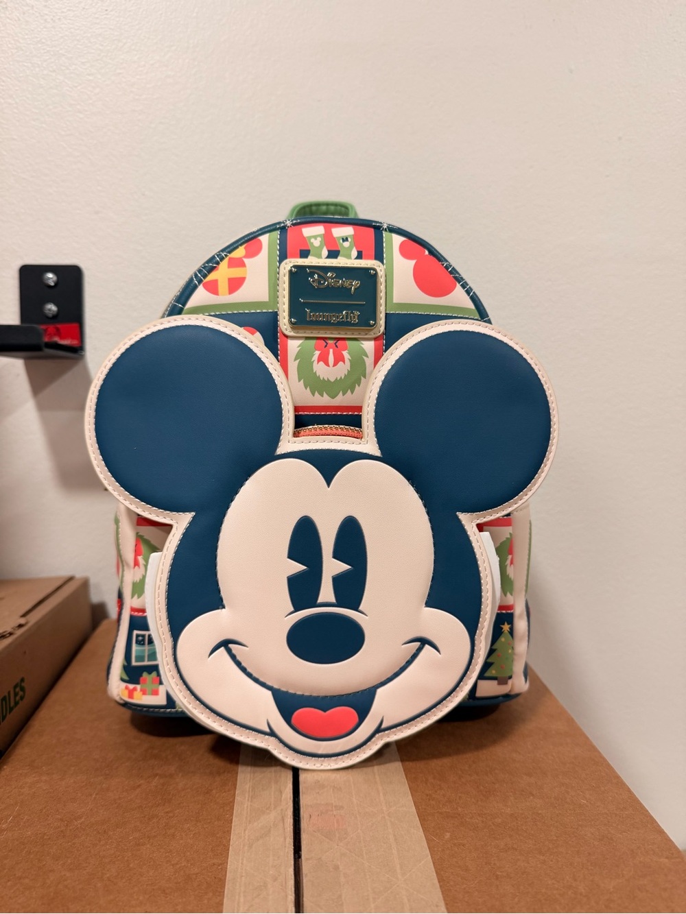 Loungefly Disney Mickey Mouse Holiday Mini Backpack - Blue & Cream